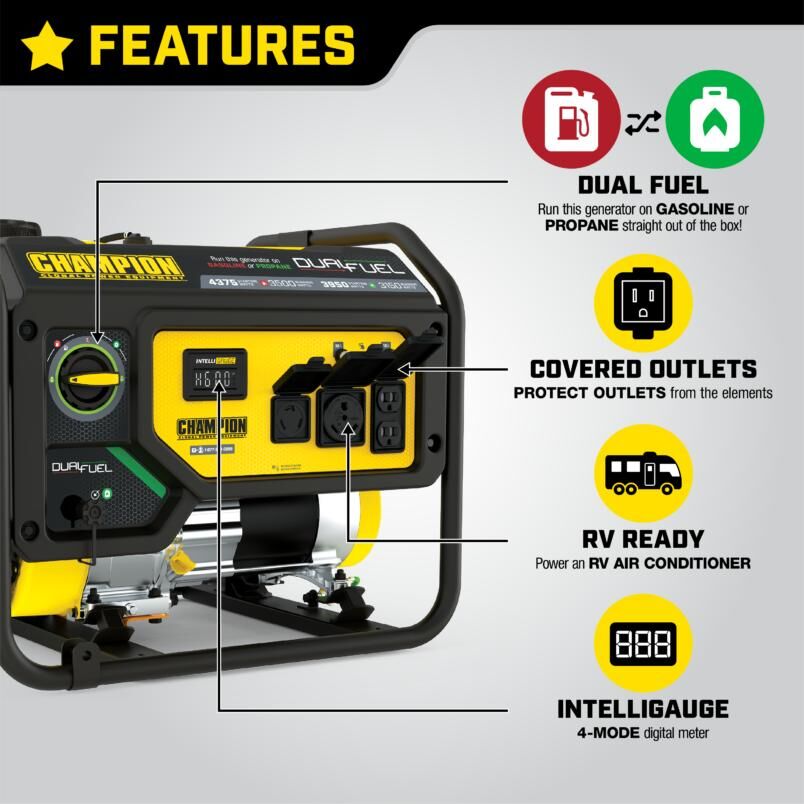 Champion Power Equipment 3500-Watt Portable Duel-Fuel Generator