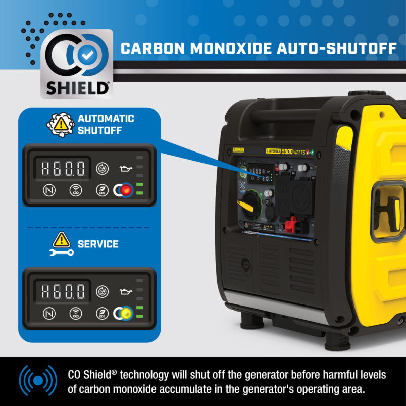 Champion Power Equipment 5500-Watt Portable Dual-Fuel Wireless Start CO Shield Inverter Generator
