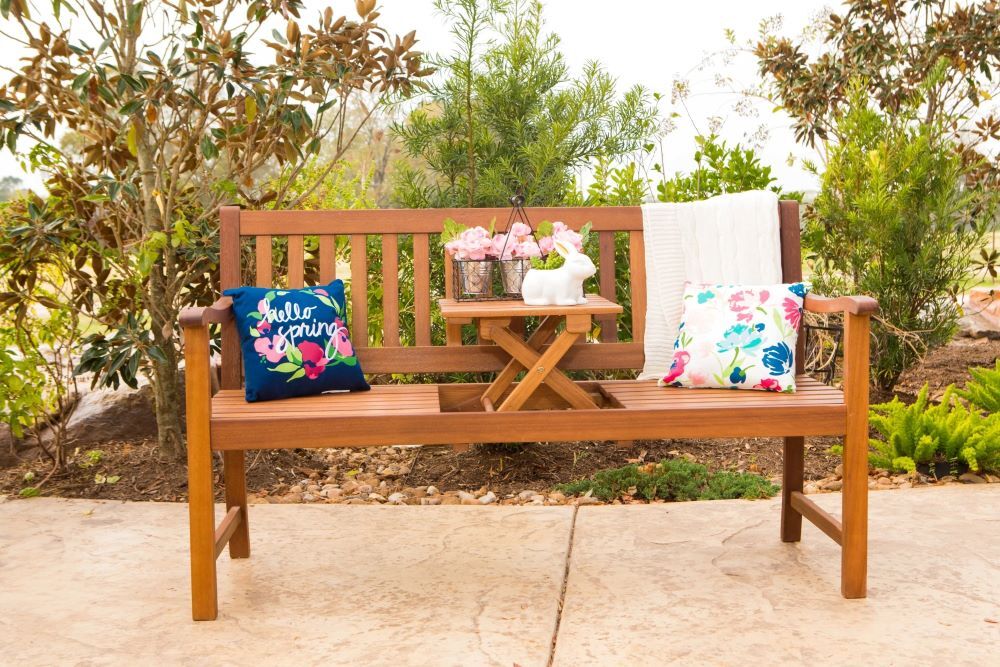 Leigh Country Sequoia Bench with Lift-Up Tray