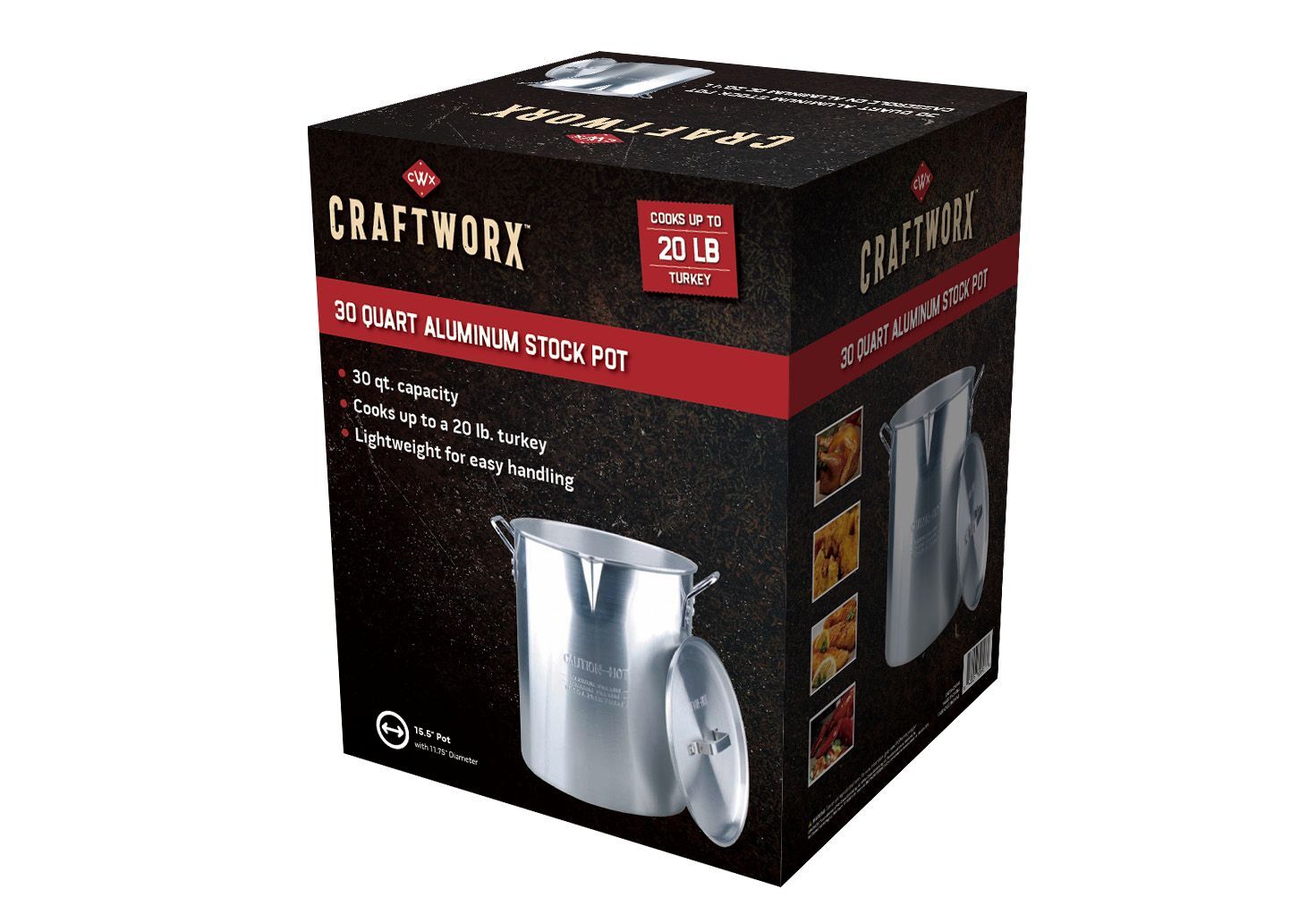Craftworx Aluminum Stock Pot, 30-Qt