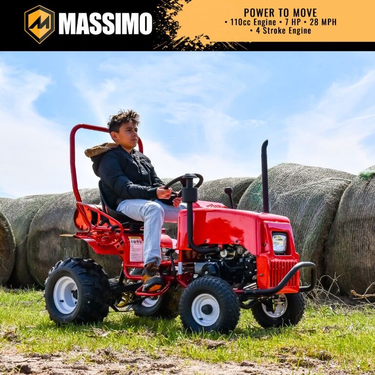 Massimo Mini Tractor Go-Kart, 110-cc