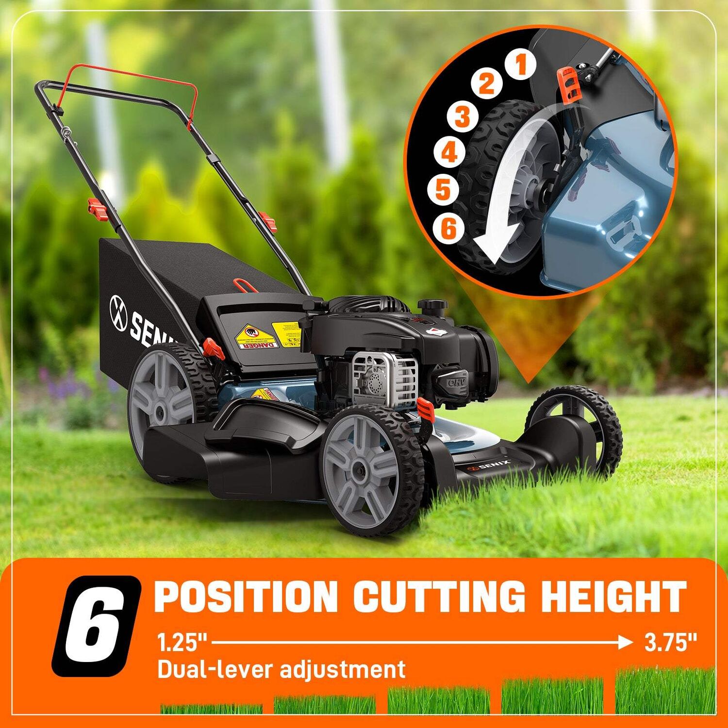 SENIX 21-In 140cc 4-Cycle Briggs & Stratton Engine Gas Push Lawn Mower