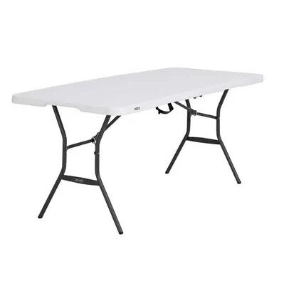 Lifetime White Fold-In-Half Table, 6-Ft