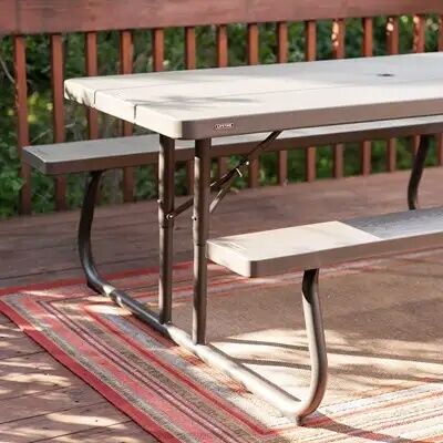 Lifetime Brown Classic Folding Picnic Table, 6 ft.
