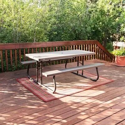 Lifetime Brown Classic Folding Picnic Table, 6 ft.