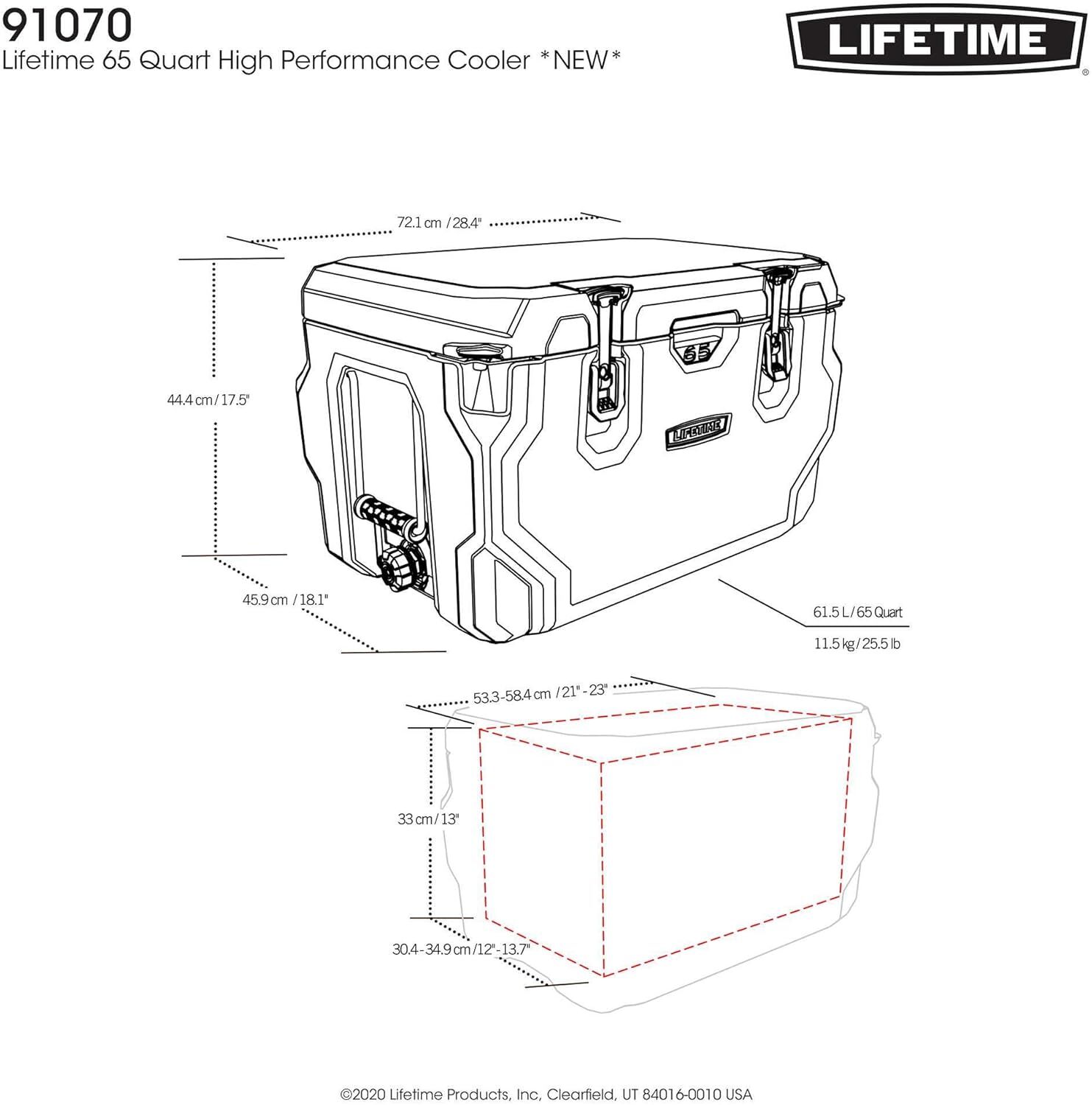 Lifetime Khaki High Performance Cooler, 65-Qt