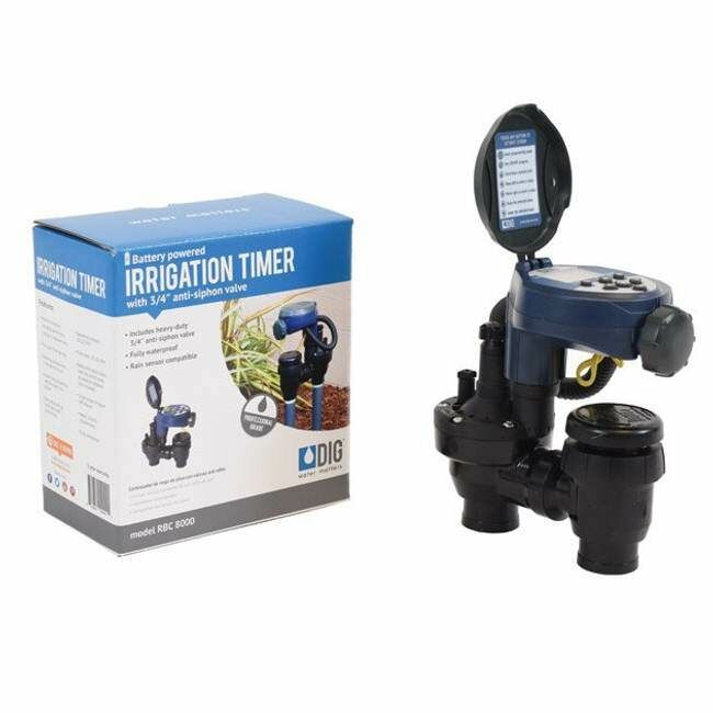 DIG Single Station Battery Operated Timer With 3/4 in Anti Siphon Valve - Black