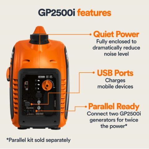 Generac Portable Inverter Generator 2500i With Cosense 50-St