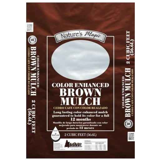 Mountain West Bark Products Color Enhanced Brown Mulch - 2 Cubic Feet