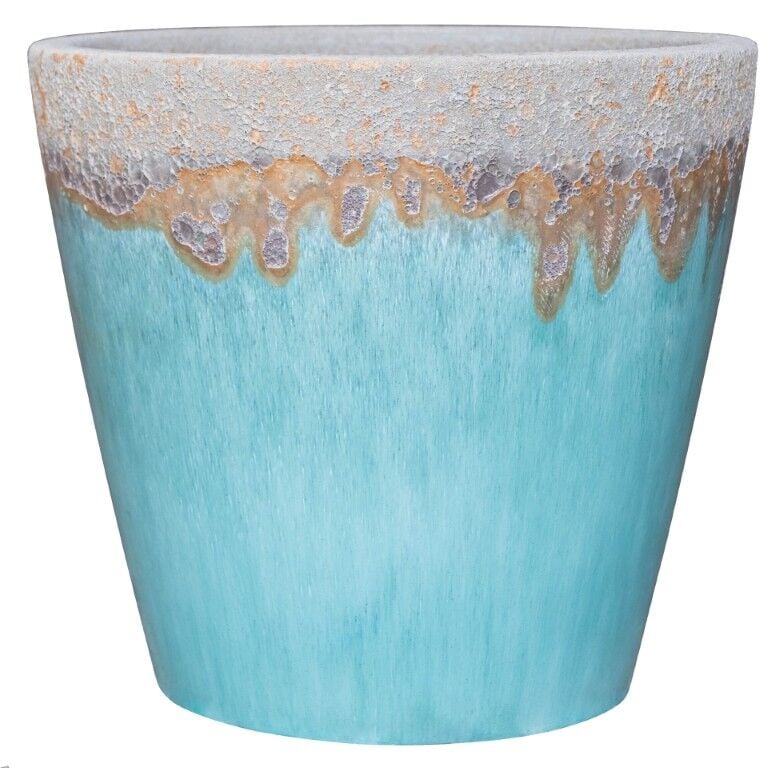 Michael Carr Designs Light Blue Volcanic Planter, 11.8 in.