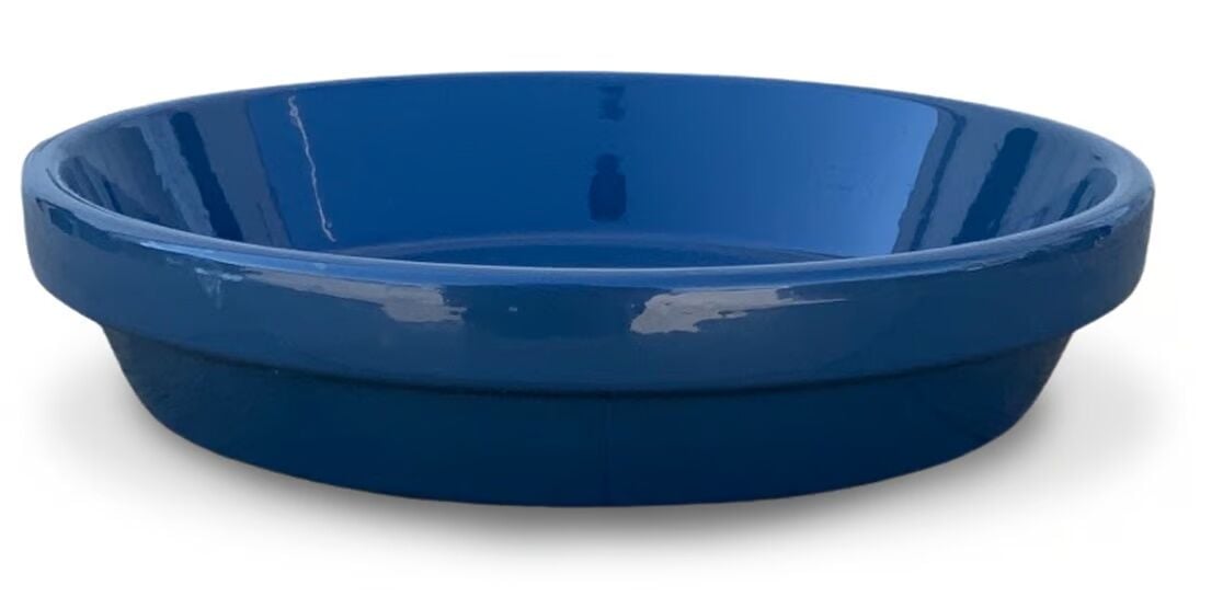 Ceramo Slate Blue Powder-Coated Saucer, 8 in.