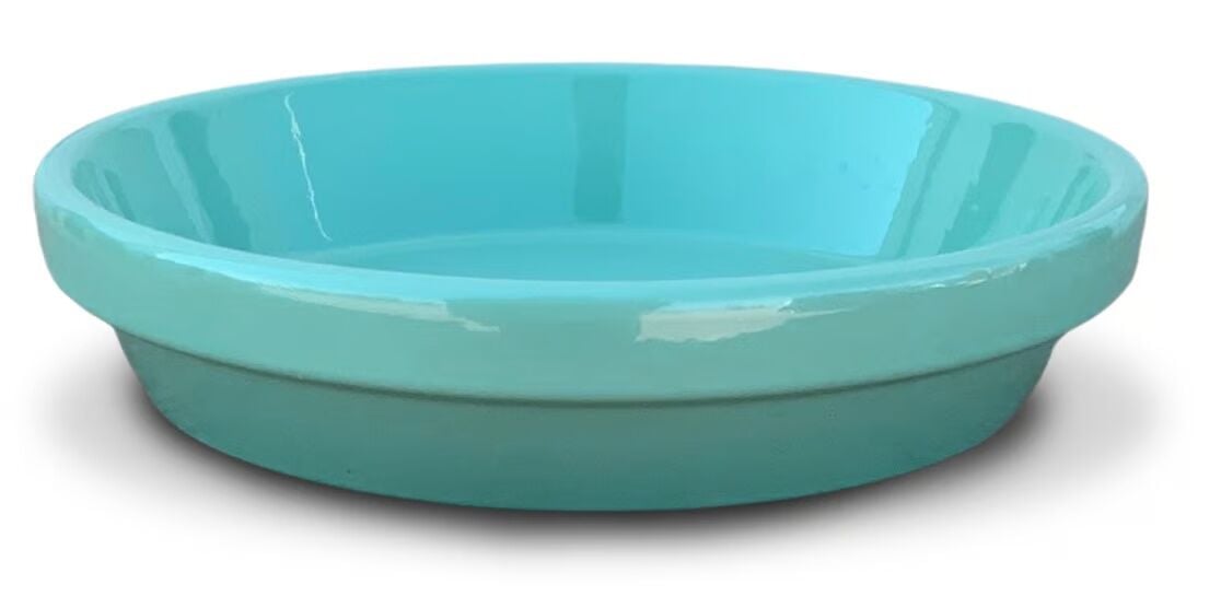 Ceramo Sage Green Powder-Coated Saucer, 8 in.