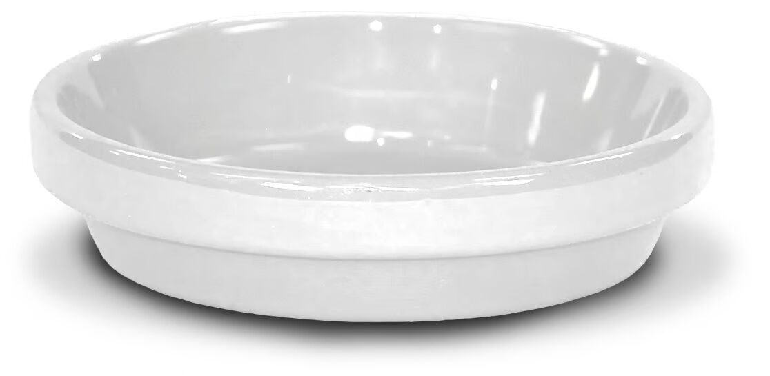 Ceramo White Powder-Coated Saucer, 8 in.