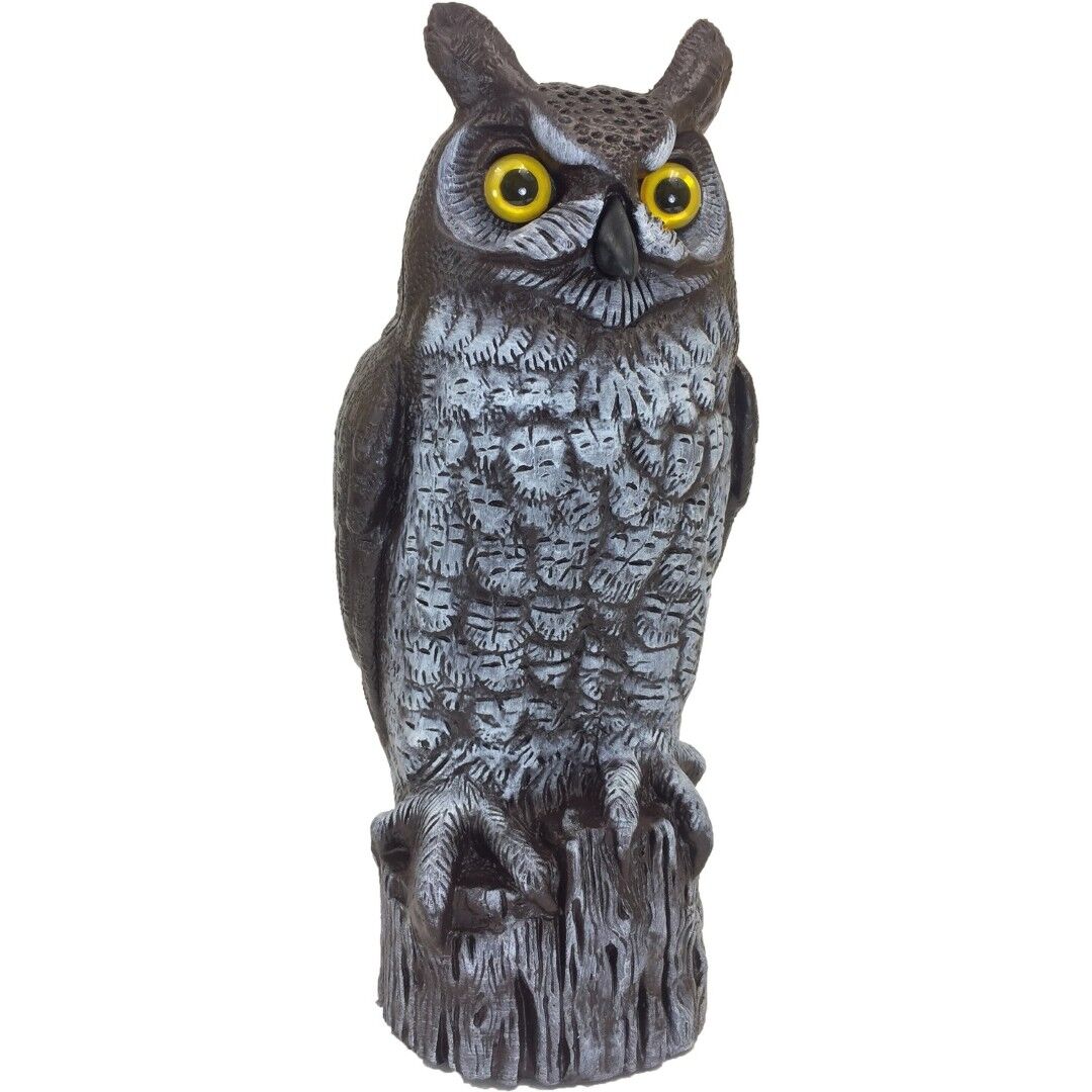 Dalen Lifelike Brown Great Horned Owl Scarecrow Garden Decoy, 16 in.