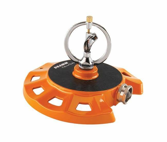 Dramm Orange ColorStorm 360° Pattern Spinning Sprinkler, 19-Ft