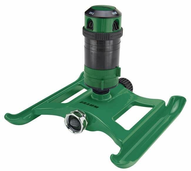 Dramm Green ColorStorm 4 Nozzle 0°-360° Pattern Gear Sprinkler, 20-ft