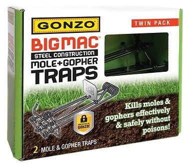 Gonzo 5000 Big Mac Steel Construction Mole & Gopher Traps, 2-Pk