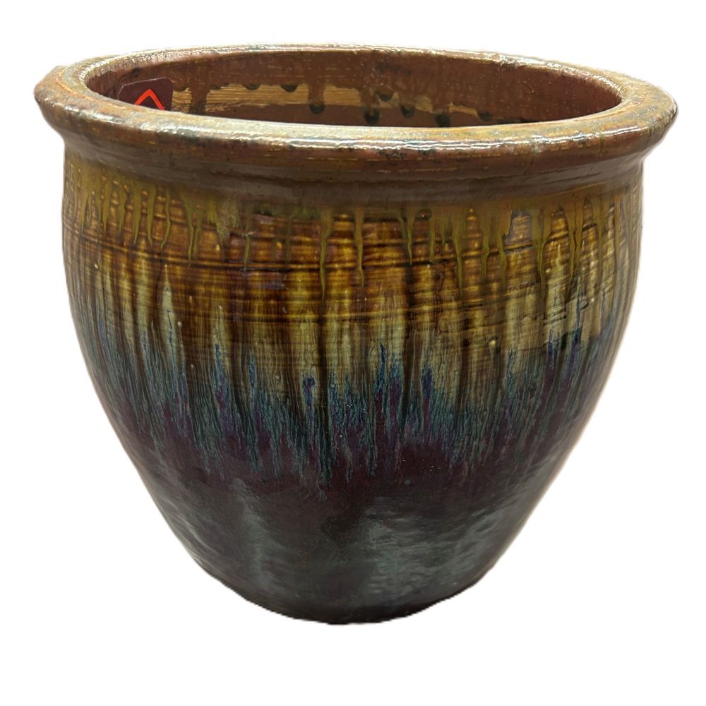 Pacific Home & Garden Fish Bowl Copper & Violet Pot, 12-In