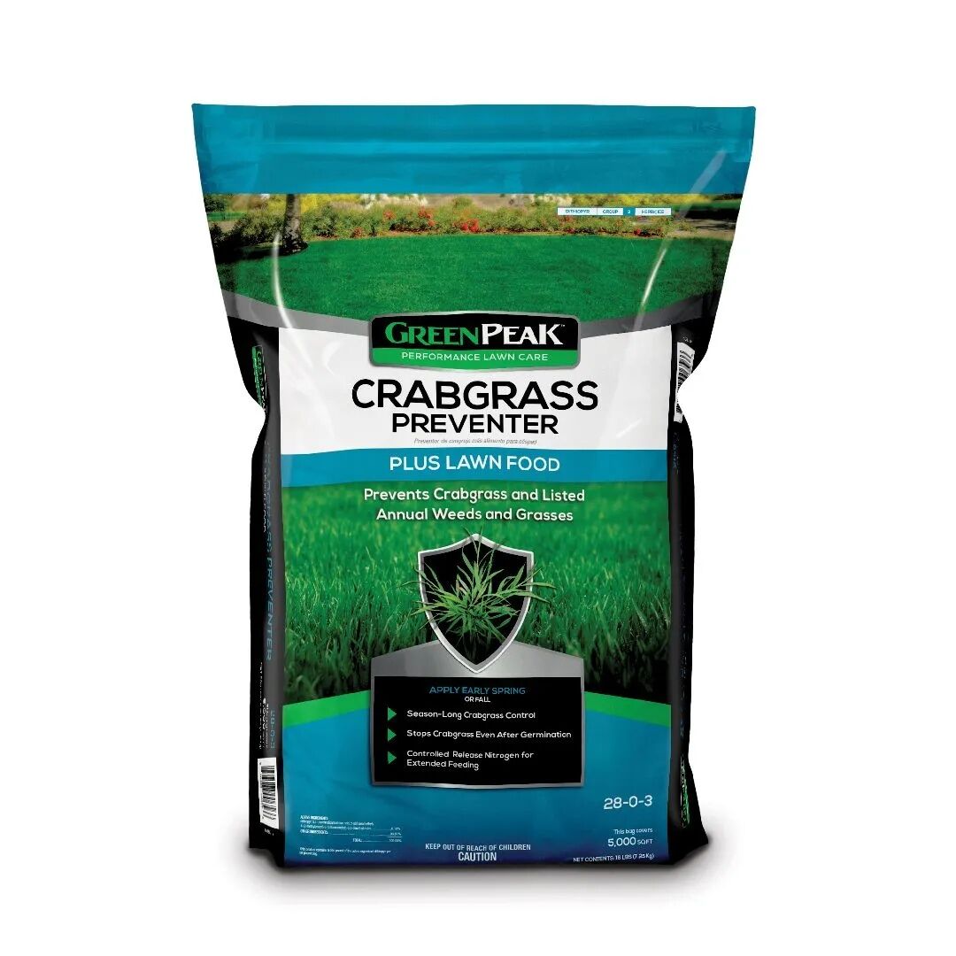 GreenPeak Crabgrass Preventer PLUS Lawn Food, 32-Lb