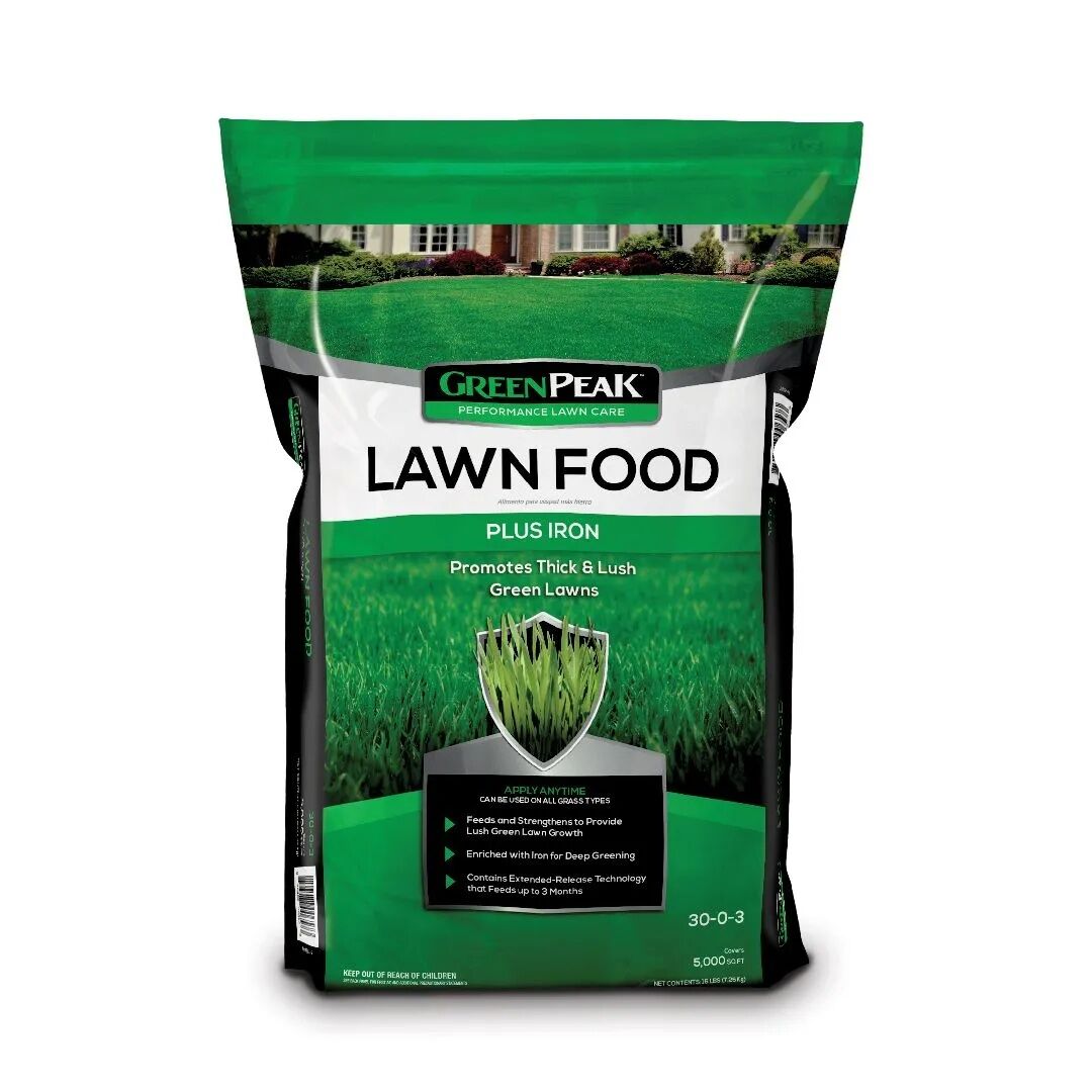 GreenPeak Lawn Food PLUS Iron, 32-Lb