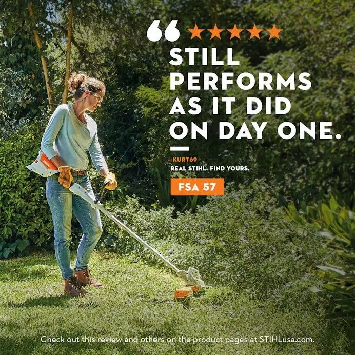 STIHL 4522 011 5731 FSA 57 Battery Powered String Trimmer, 11 in. (Tool Only)