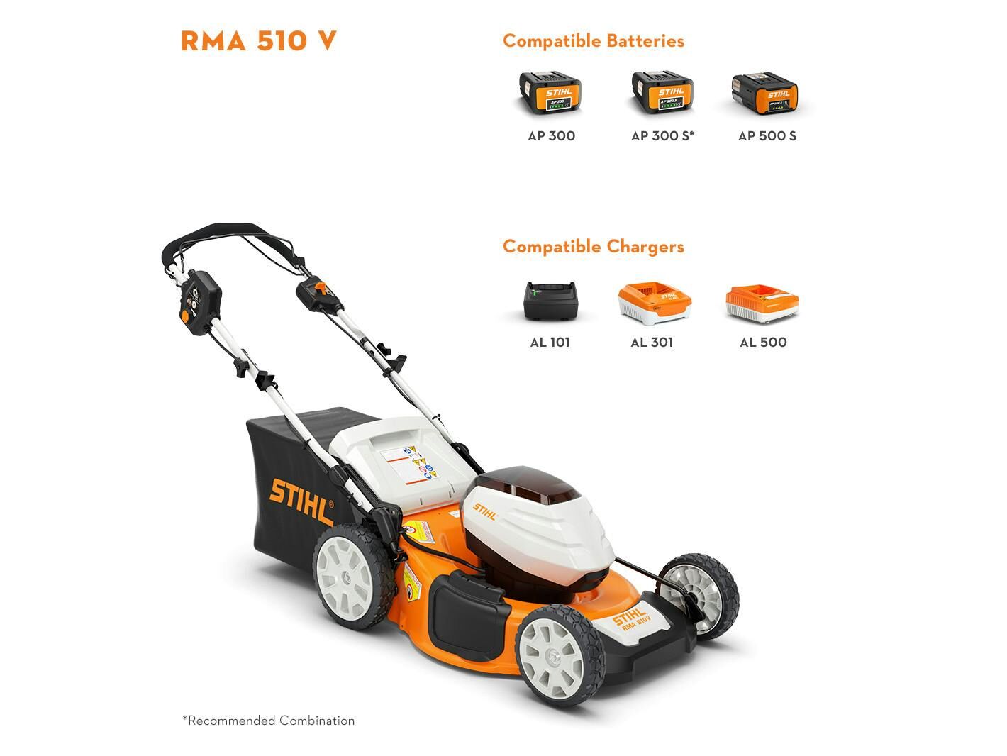 STIHL RMA 510 V 21-In Battery Powered Walk Behind Lawn Mower (Tool Only)