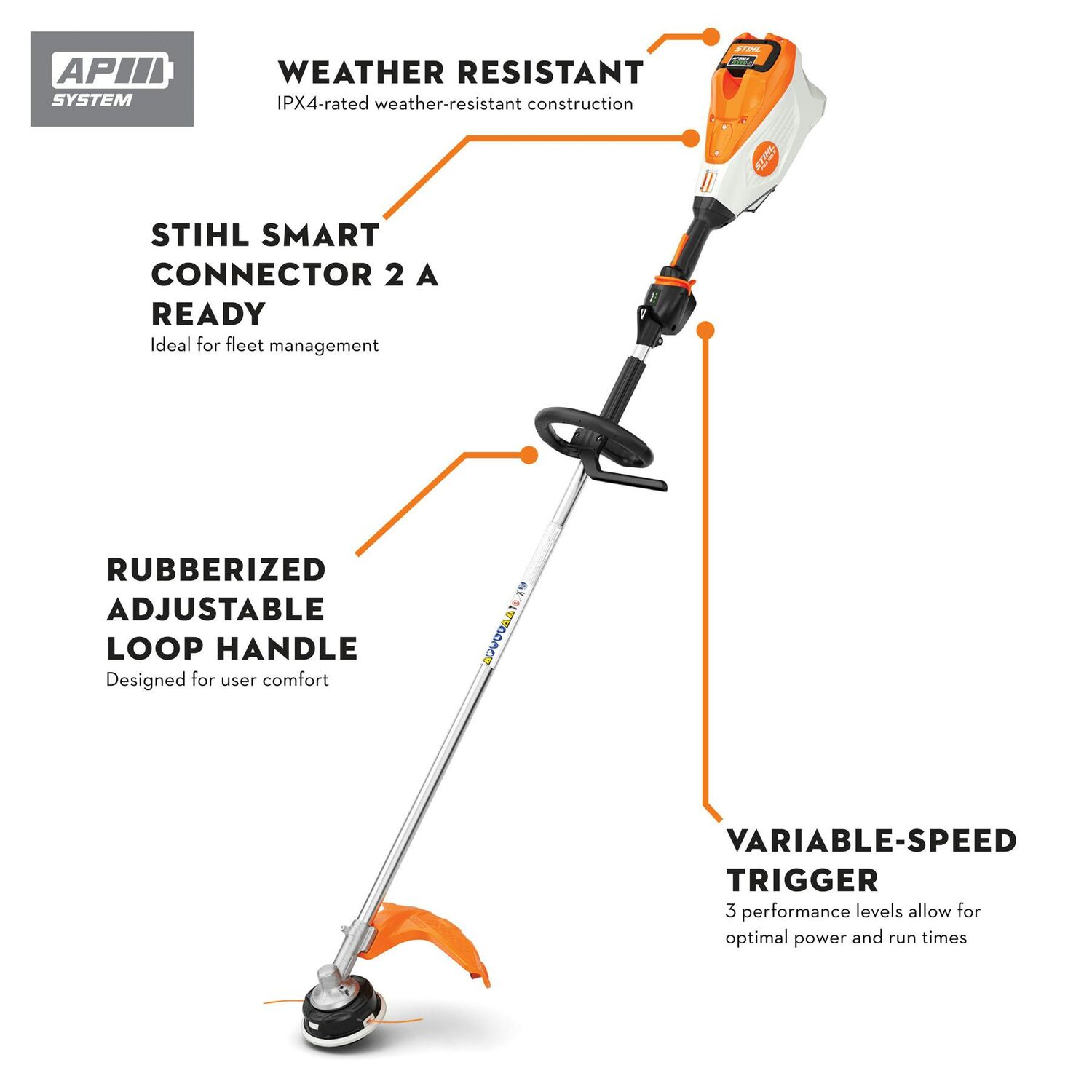 STIHL FSA 135 R Battery Powered String Trimmer, 16.5 in. (Tool Only)