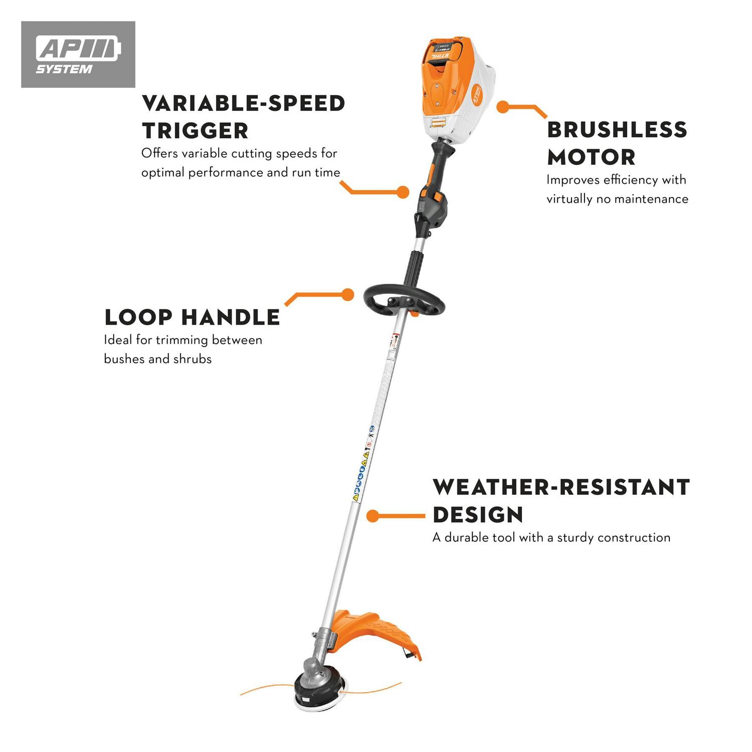 STIHL FSA 200 R Battery Powered String Trimmer, 18 in. (Tool Only)