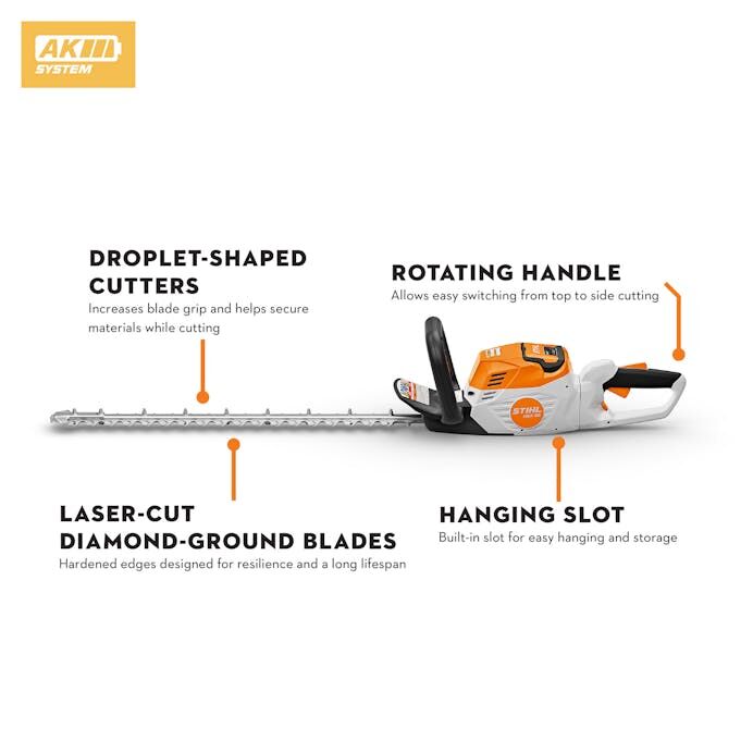 STIHL HSA 60 Battery Powered Hedge Trimmer With Battery And Charger