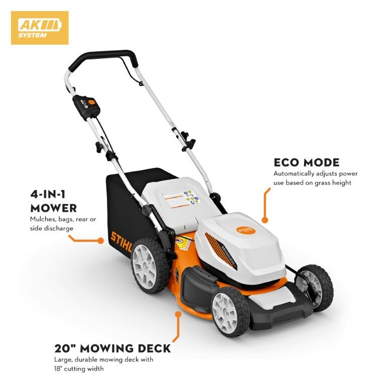 STIHL RMA 348 19.7-In Battery Powered Walk Behind Push Lawn Mower (Tool Only)