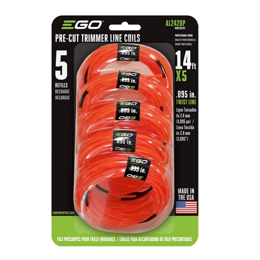 EGO Pre-Cut Twisted Trimmer Line, 0.095-In x 14-Ft, 5-Pk