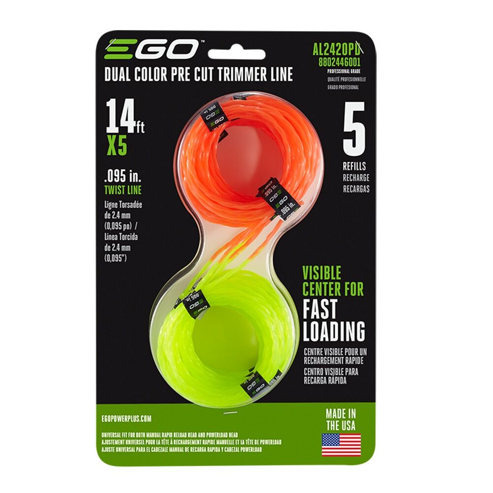 EGO POWER+ Dual Color Pre-Cut Trimmer Line, .095-In X 14-Ft