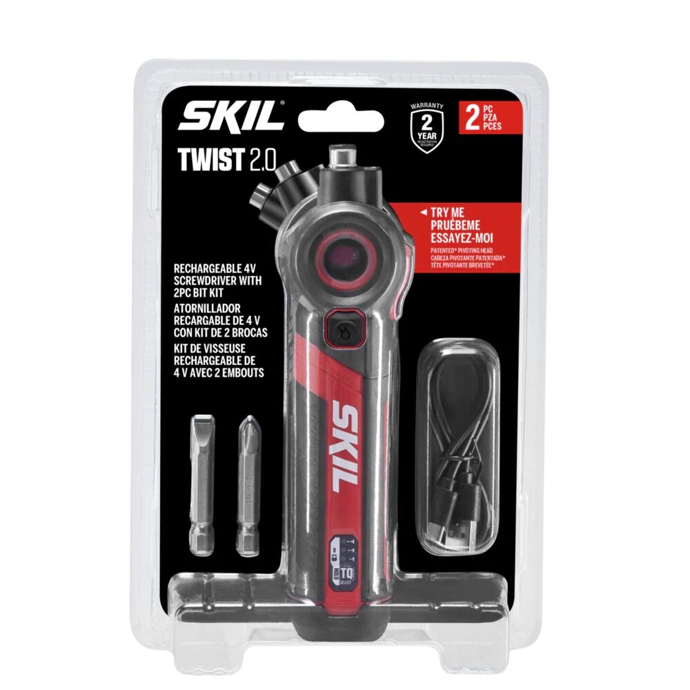 Skil Twist 2.0 Rechargeable 4-V Screwdriver With 2-Pc Bit Kit