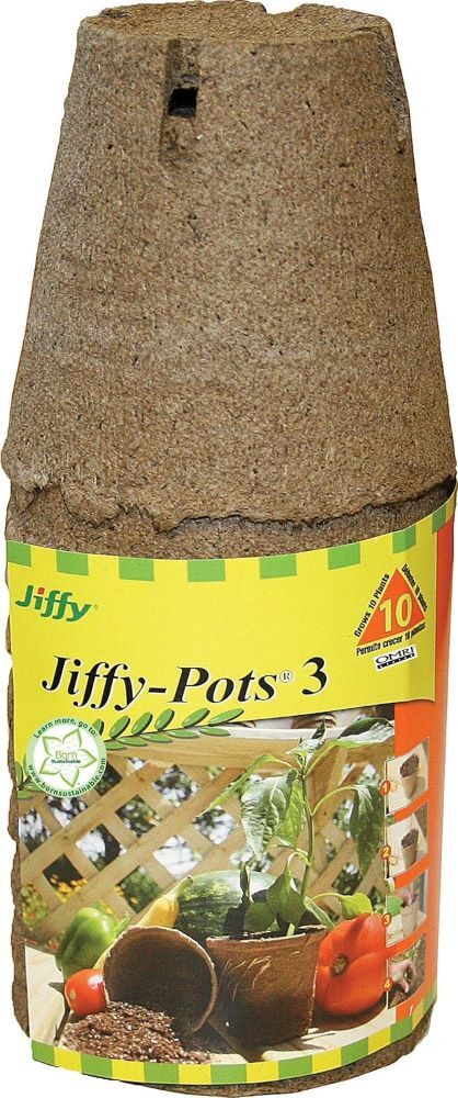 Jiffy Pots Peat Pots 3-In Round, 10-Pk