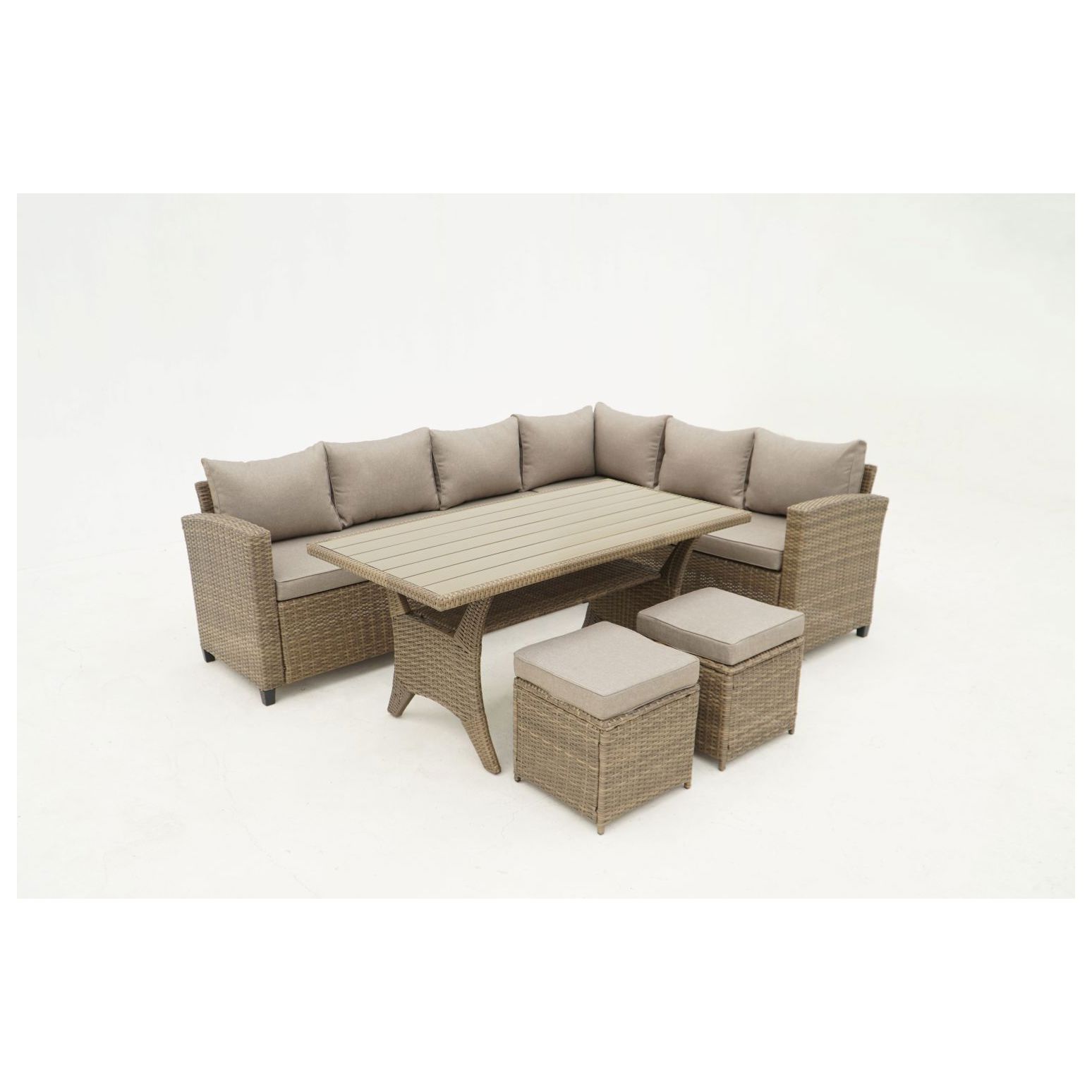 Country Supplier Outdoor Wicker Sectional Sofa Ottoman Set with