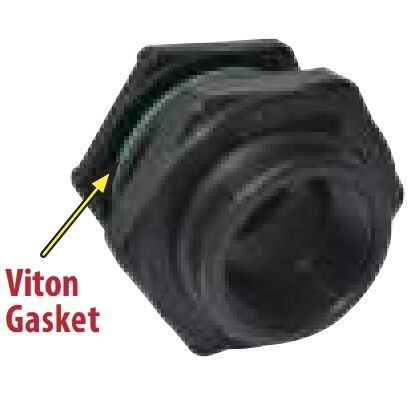 Green Leaf 1 1/2-In Female NPT Bulkhead Fitting With EPDM Washer, 3-in