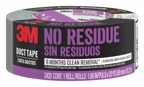 3M No Residue Duct Tape, 1.88-In X 20-Yd