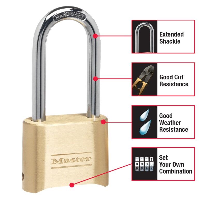 Master Lock Combination Lock, 2 1/4-In Shackle