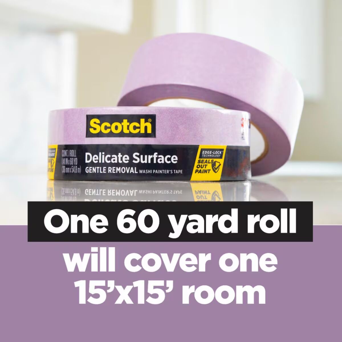 Scotch Delicate Surface Painter’s Tape 2080, 1.88-In x 60-Yd