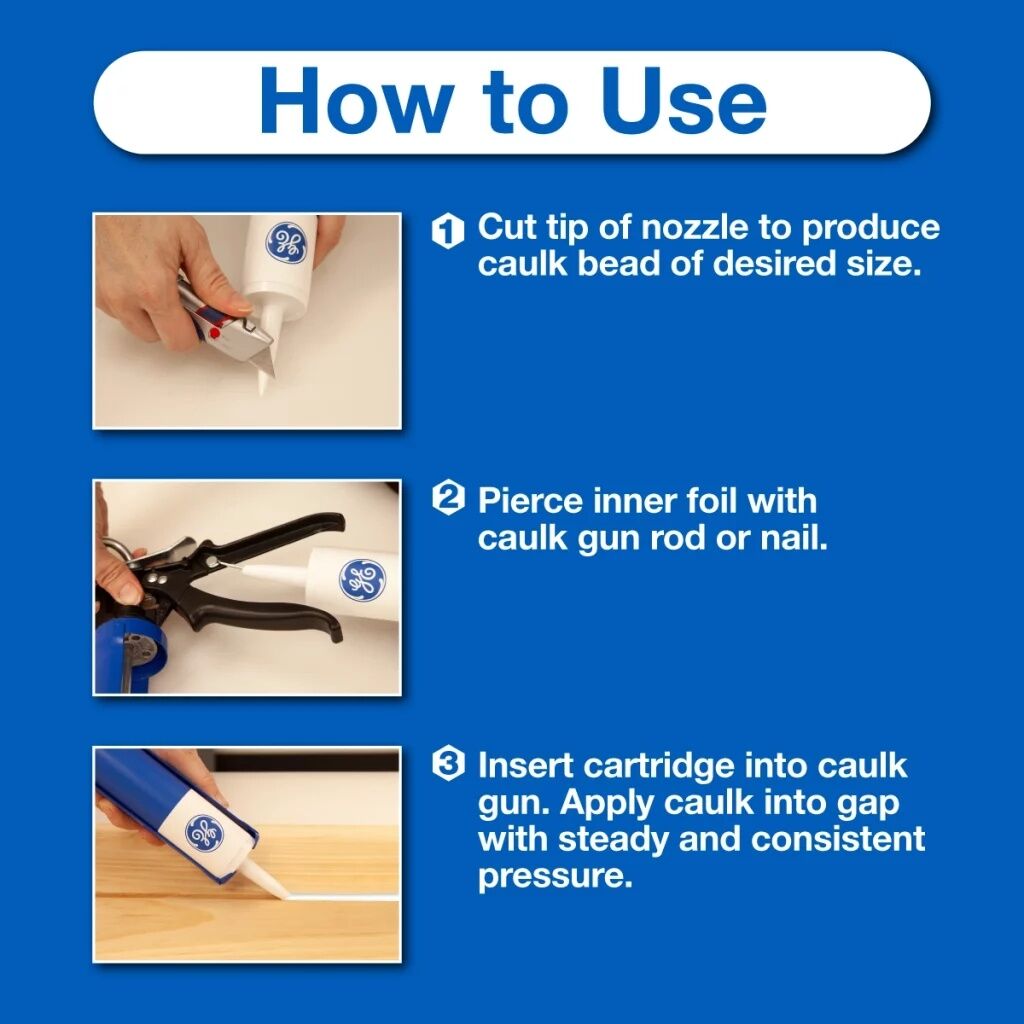 GE White Advanced Silicone 2 Window & Door Sealant, 10-Oz