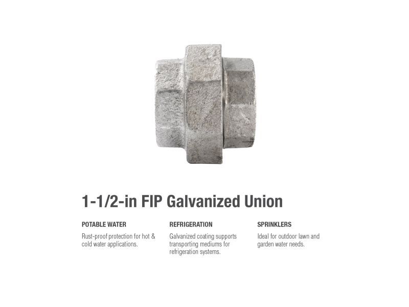 BK Products Galvanized Union, 1 1/2-In FIP