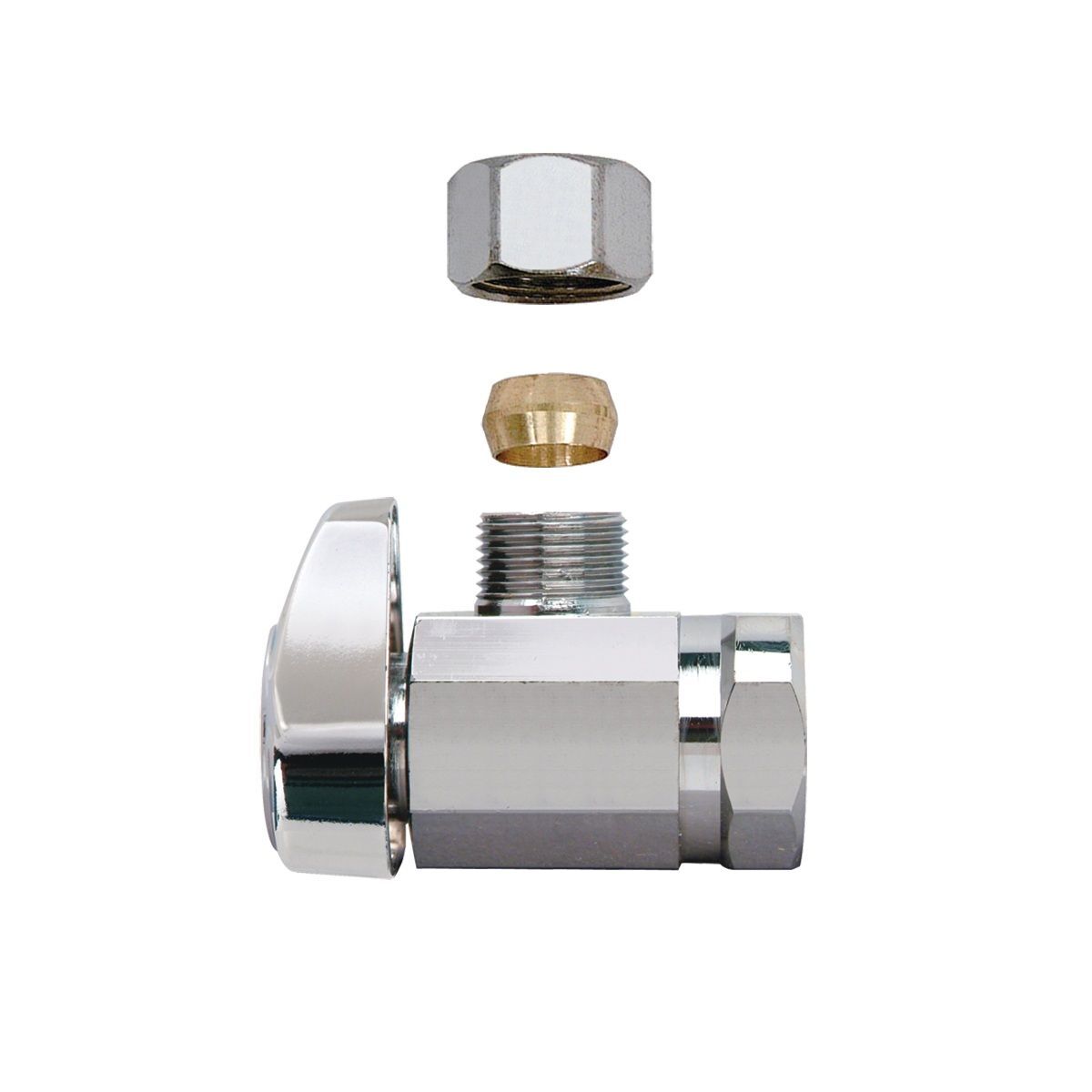 Brass Craft Chrome Angle Stope, 1/2-In FIP x 3/8-In O.D. Comp