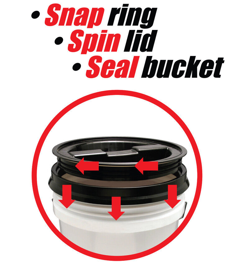 Leaktite Black Screw Top Lid, 3 & 5-Gal
