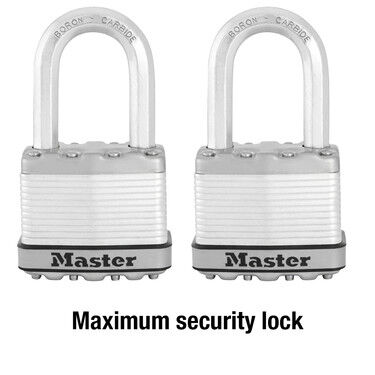 Master Lock Laminated 2-In Padlock With 1 1/2-In Shackle, 2-Pk