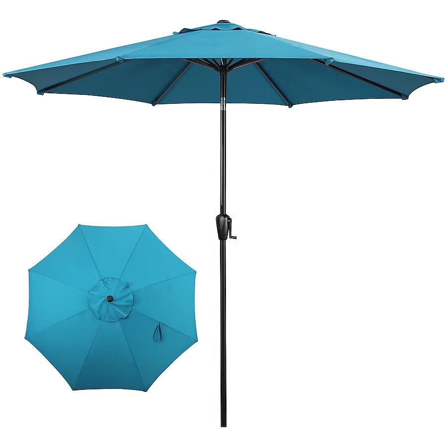 Sun-Ray Teal Market Patio Umbrella, 9-Ft