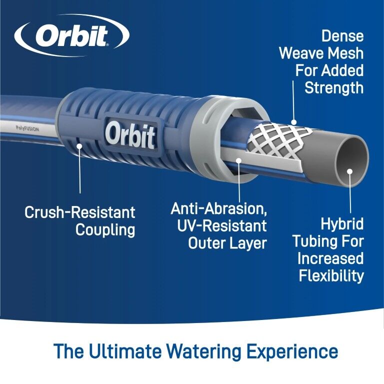 Orbit Polyfusion Garden Hose, 500 PSI, 5/8-In x 50-Ft