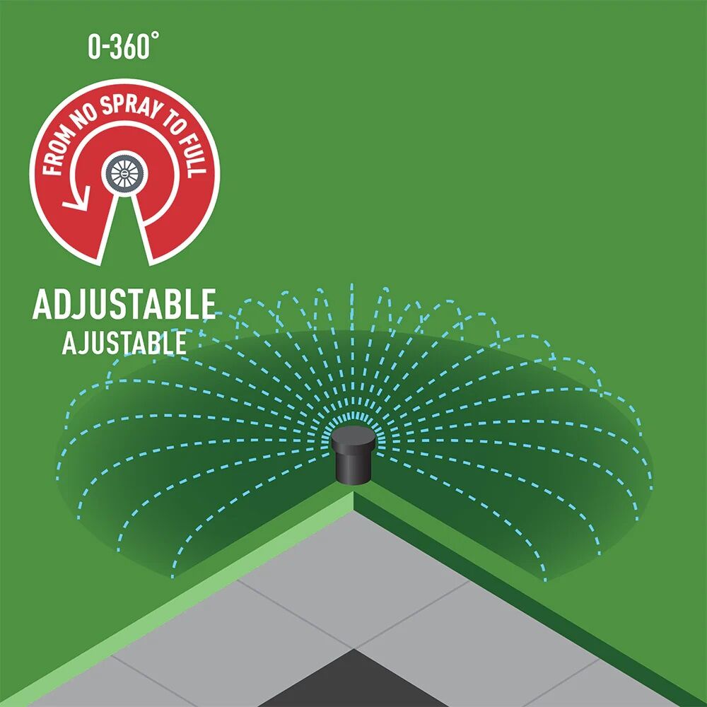 Orbit Aluminum Sprinkler Shrub Riser With 12-Ft Adjustable 0°-360° Pattern Nozzle, 16-In - 30-In