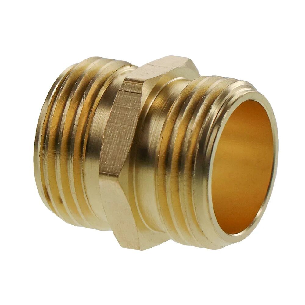 Orbit Brass Hose-To-Hose Coupling, 3/4-In MHT x 3/4-In MHT