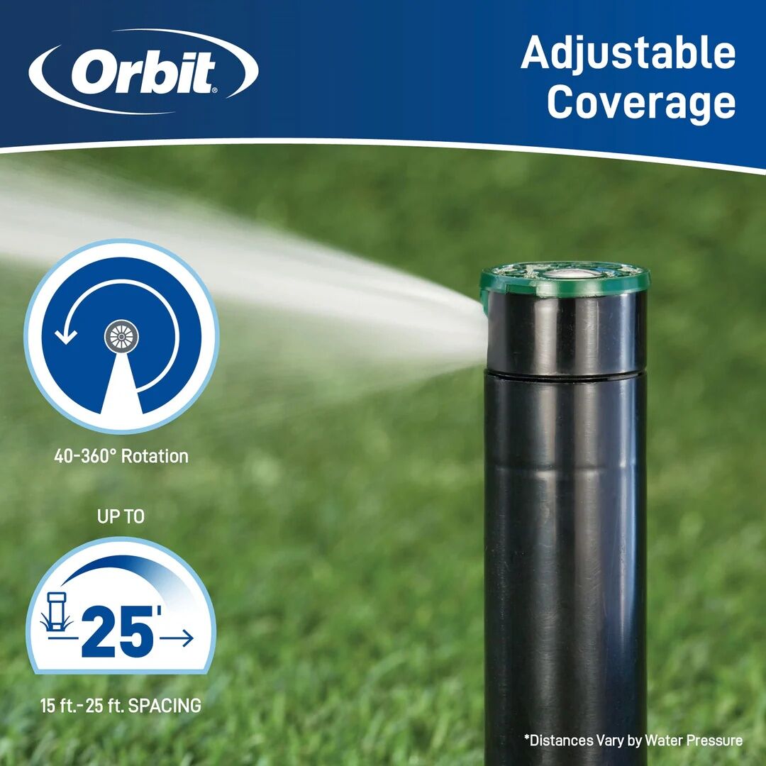 Orbit Saturn III 4-In Pop-Up 40°-360° Pattern Gear-Drive Rotor Sprinkler, 25-Ft