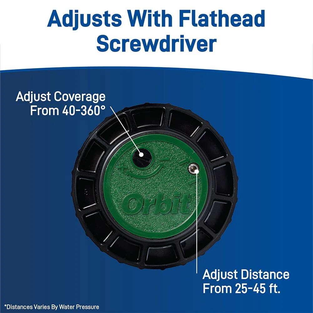 Orbit Voyager Screw Top 4-In Pop-Up 40°-360° Pattern Gear-Drive Rotor Sprinkler, 45-Ft, 2-Pk